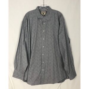 Resistol Mens Size XL Long Sleeve Geometric Gray‎ Shirt Button Down
